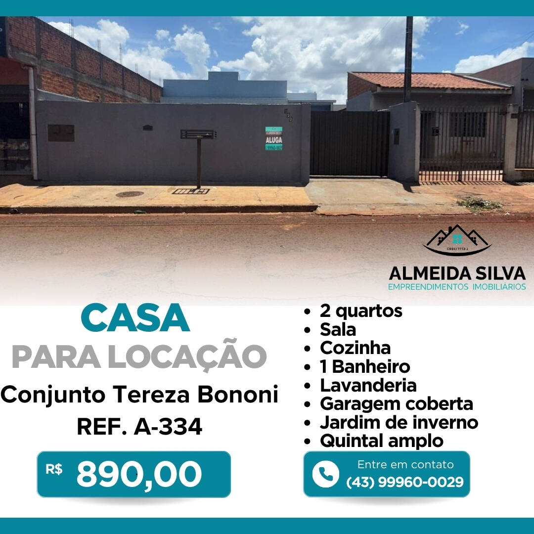#A-337 - Casa para Locação em Arapongas - PR