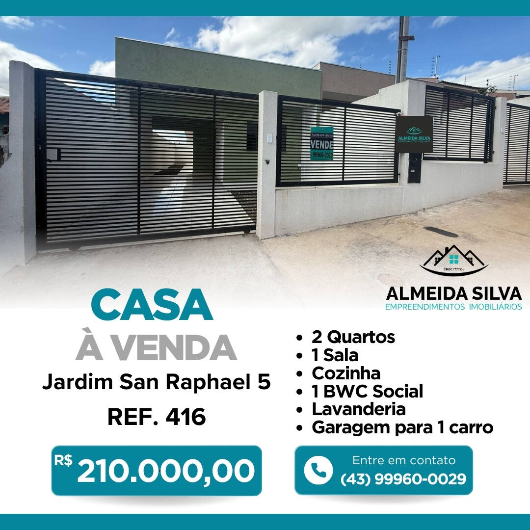 #416 - Casa para Venda em Arapongas - PR