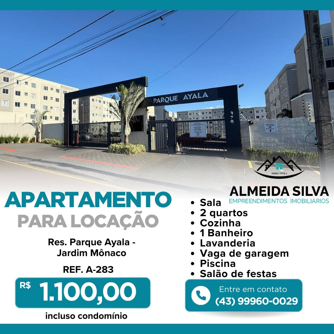 #A-283 - Apartamento para Locação em Arapongas - PR