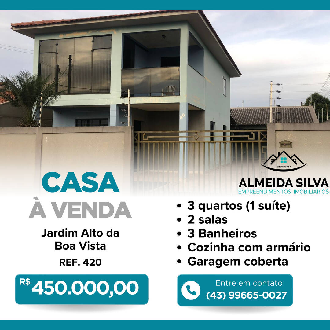 #420 - Casa para Venda em Arapongas - PR
