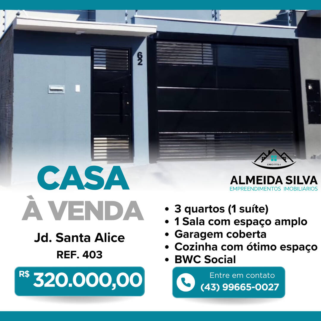 #403 - Casa para Venda em Arapongas - PR