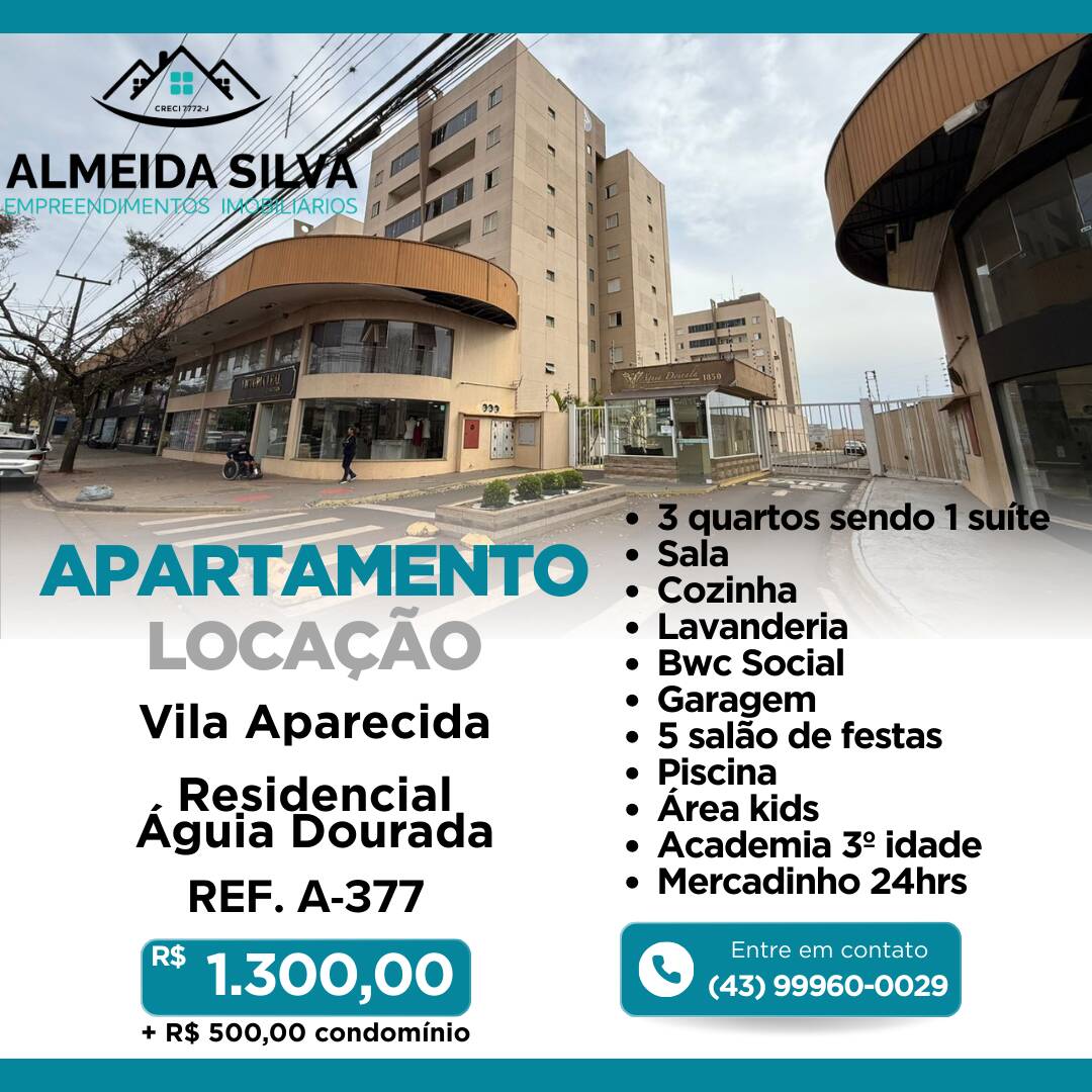 #A-377 - Apartamento para Locação em Arapongas - PR