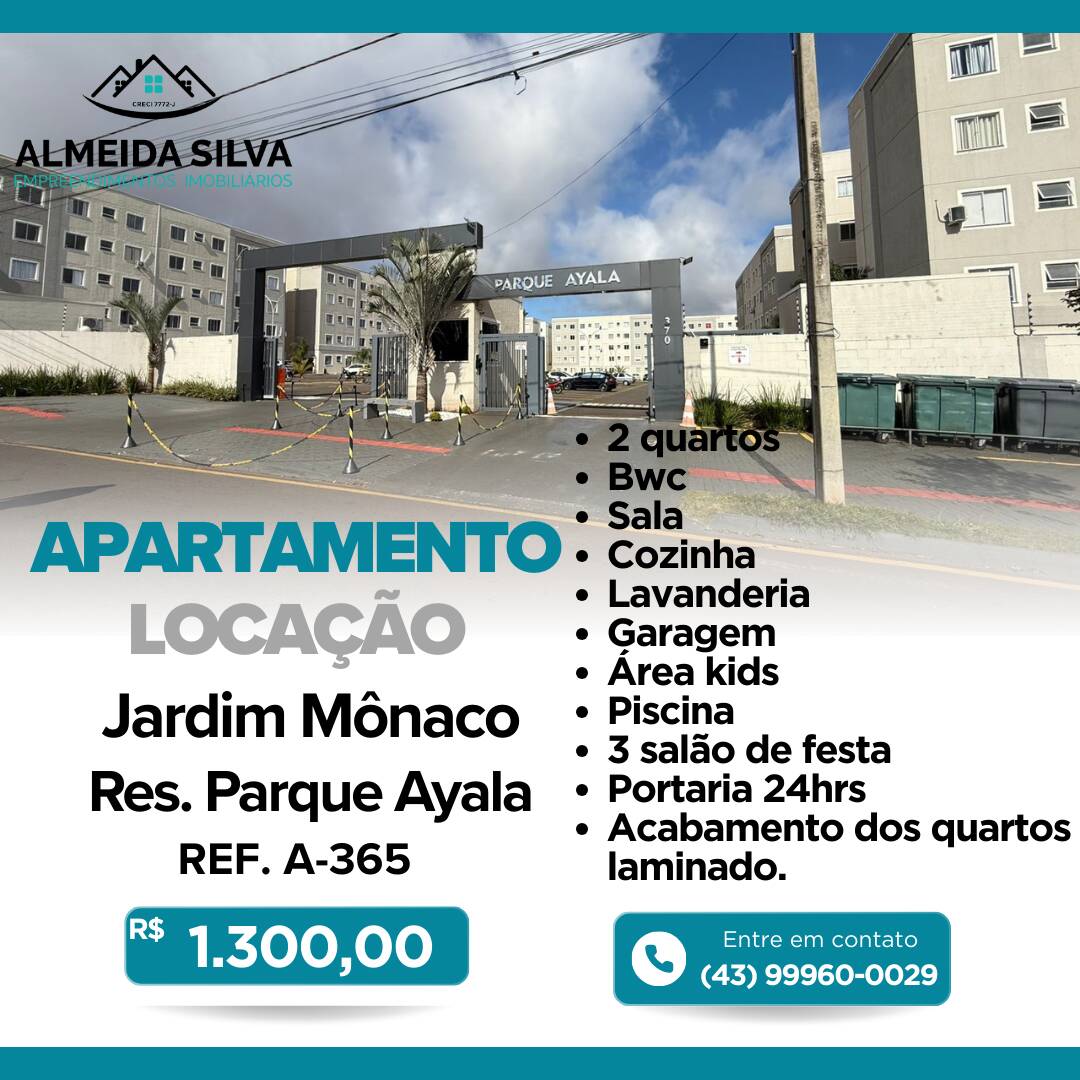 #A-365 - Apartamento para Locação em Arapongas - PR