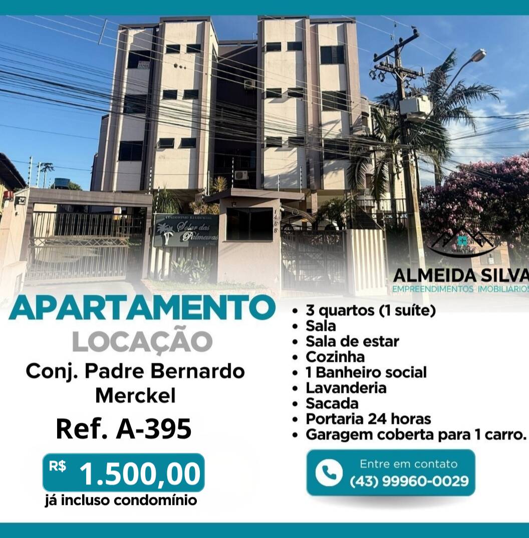 #A-395 - Apartamento para Locação em Arapongas - PR