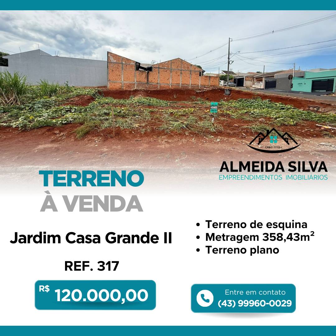 #317 - Terreno para Venda em Arapongas - PR