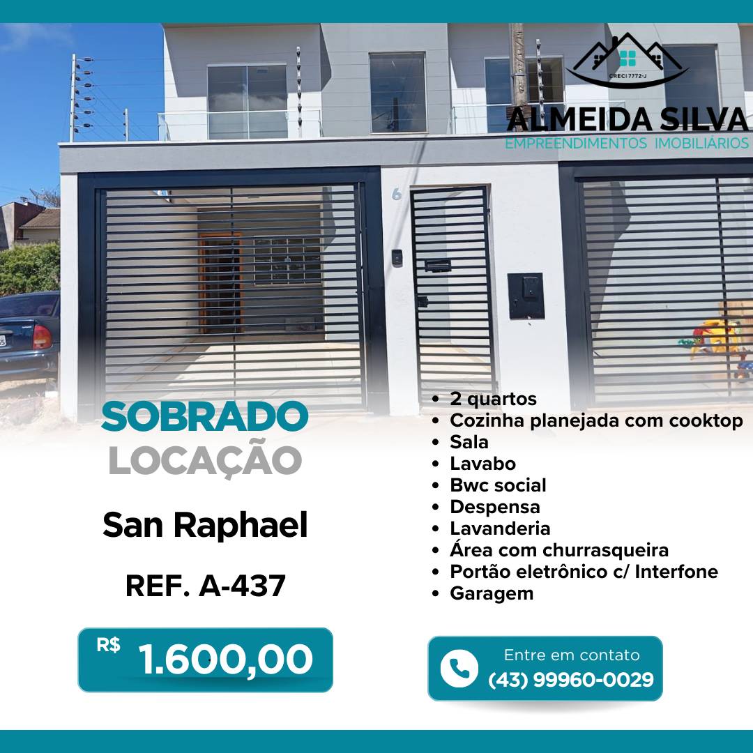 #A-437 - Sobrado para Locação em Arapongas - PR