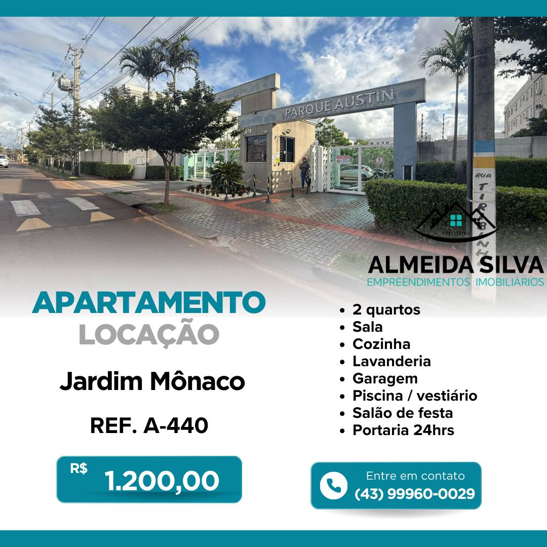 #A-440 - Apartamento para Locação em Arapongas - PR