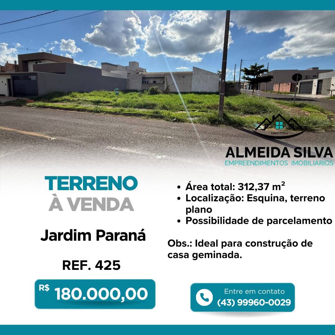 #425 - Terreno para Venda em Arapongas - PR