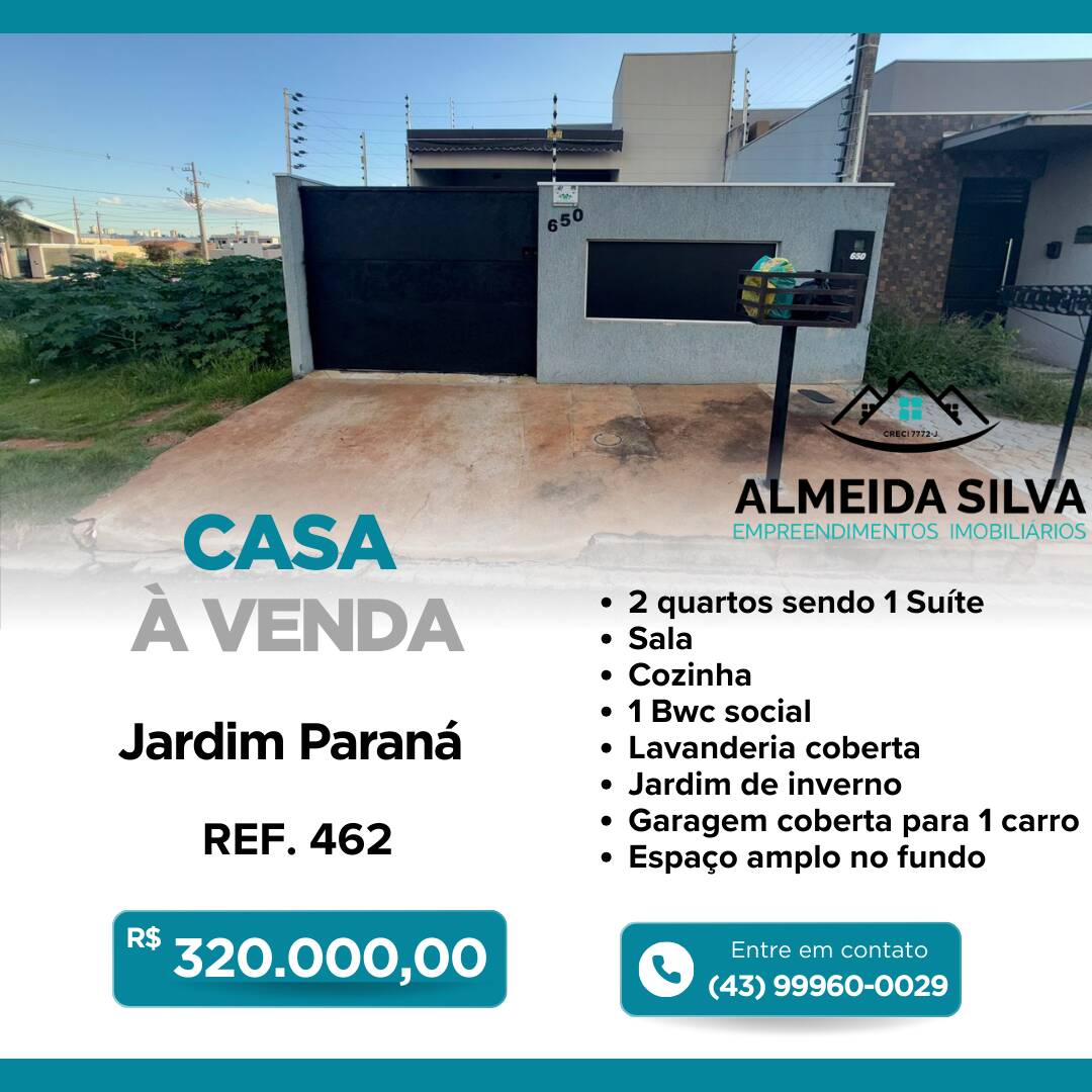 #462 - Casa para Venda em Arapongas - PR