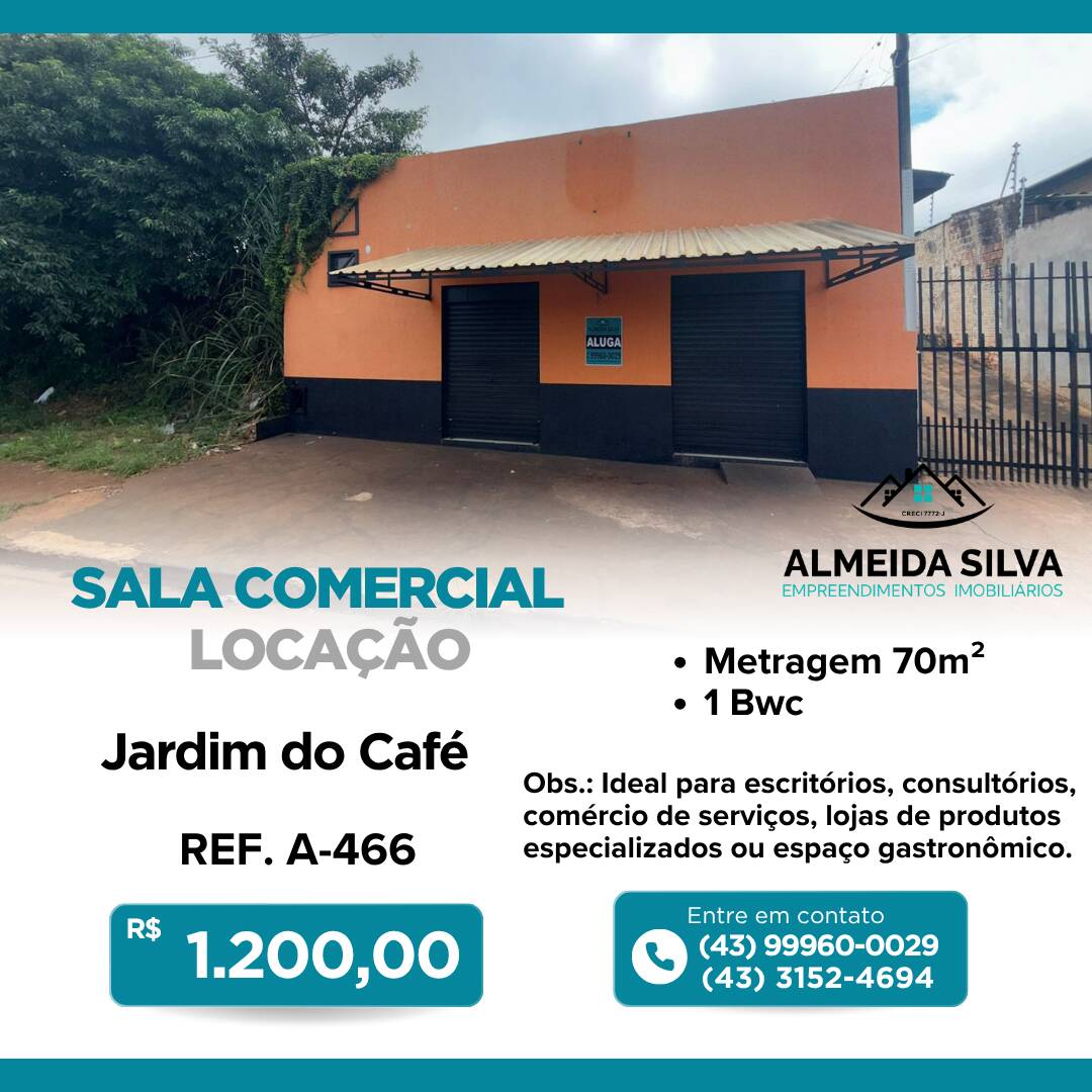 #A-466 - Sala para Locação em Arapongas - PR