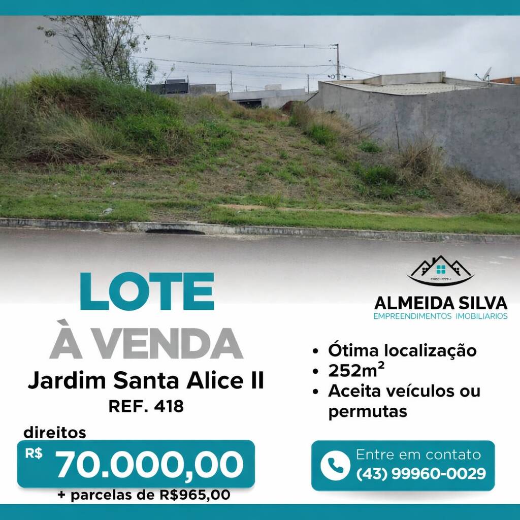 #418 - Área para Venda em Arapongas - PR