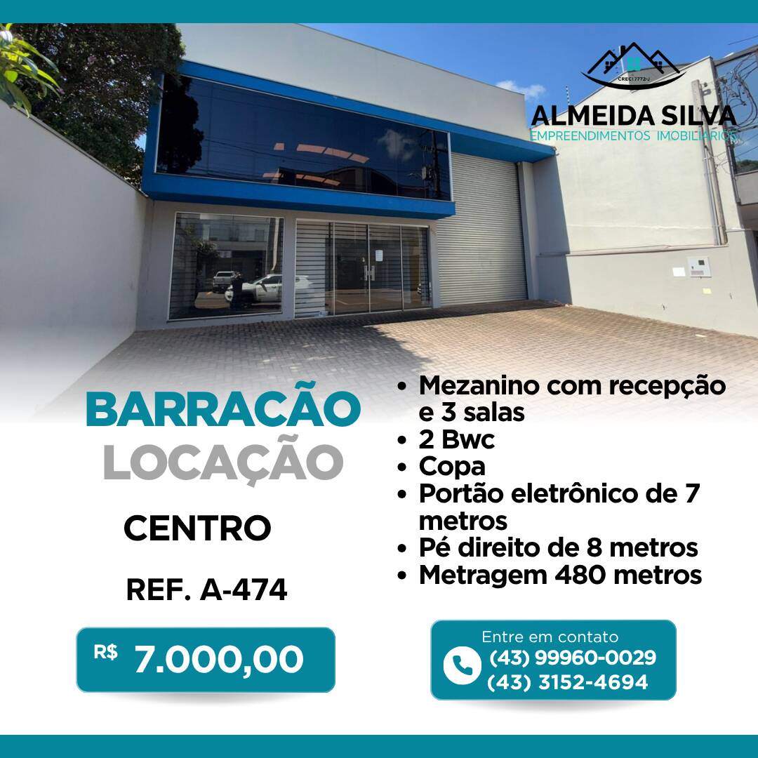#A-474 - Barracão para  em Arapongas - PR