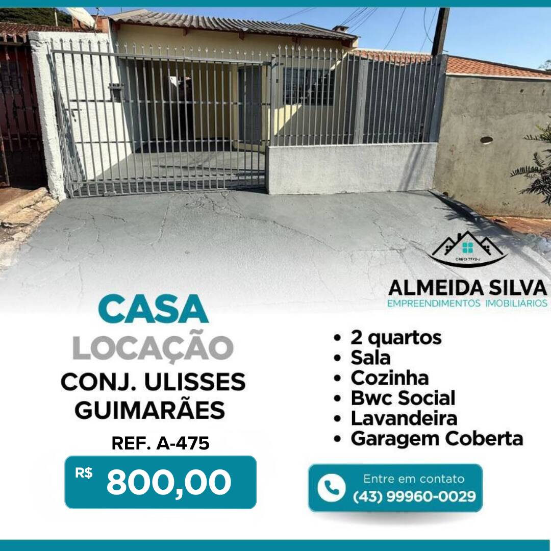 #A-475 - Casa para Locação em Arapongas - PR