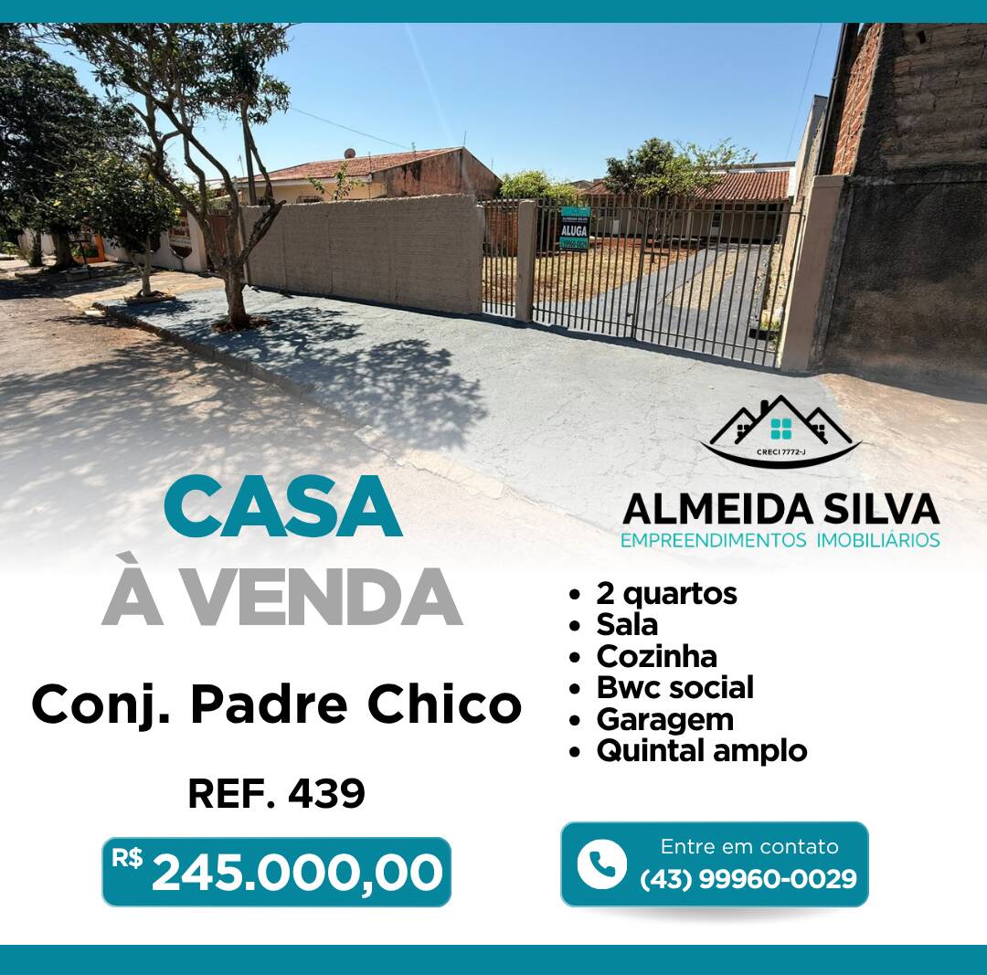 #439 - Casa para Venda em Arapongas - PR