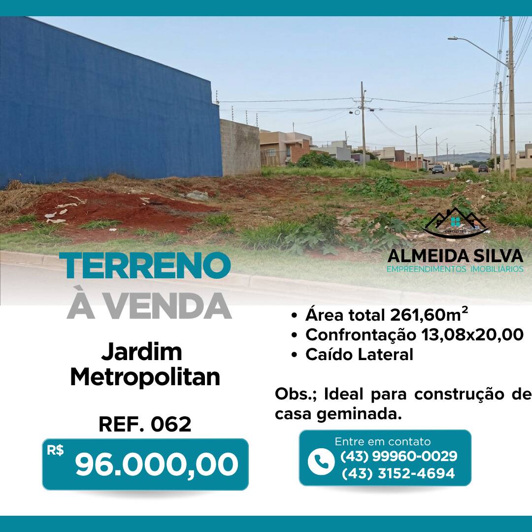 #062 - Terreno para Venda em Arapongas - PR