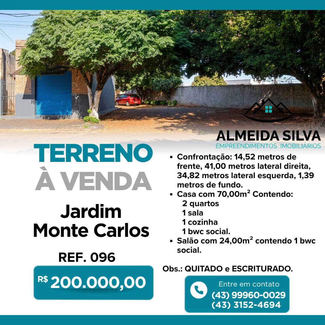 #096 - Terreno para Venda em Arapongas - PR