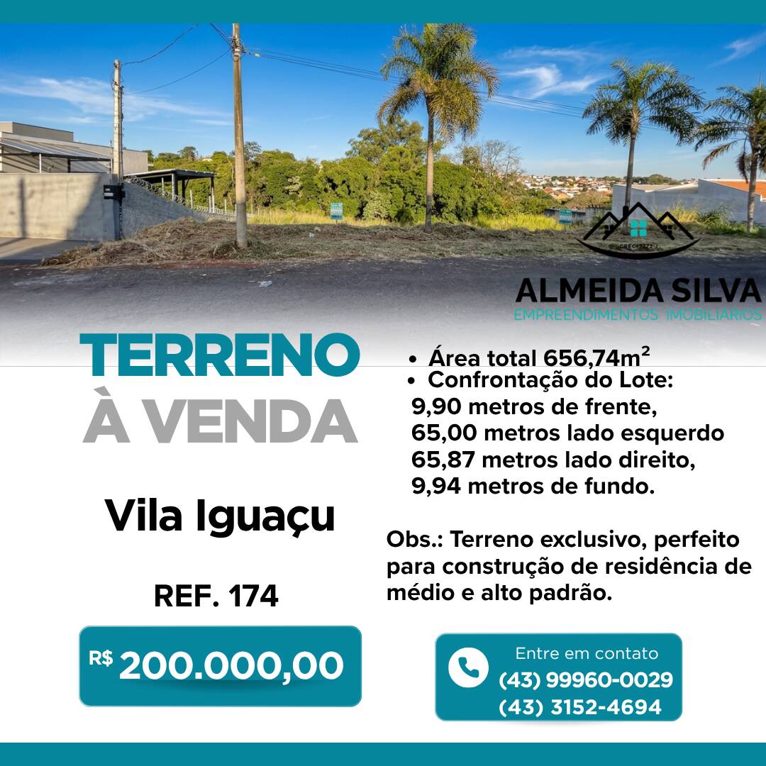 #174 - Terreno para Venda em Arapongas - PR