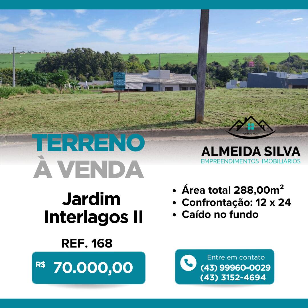 #168 - Terreno para Venda em Arapongas - PR