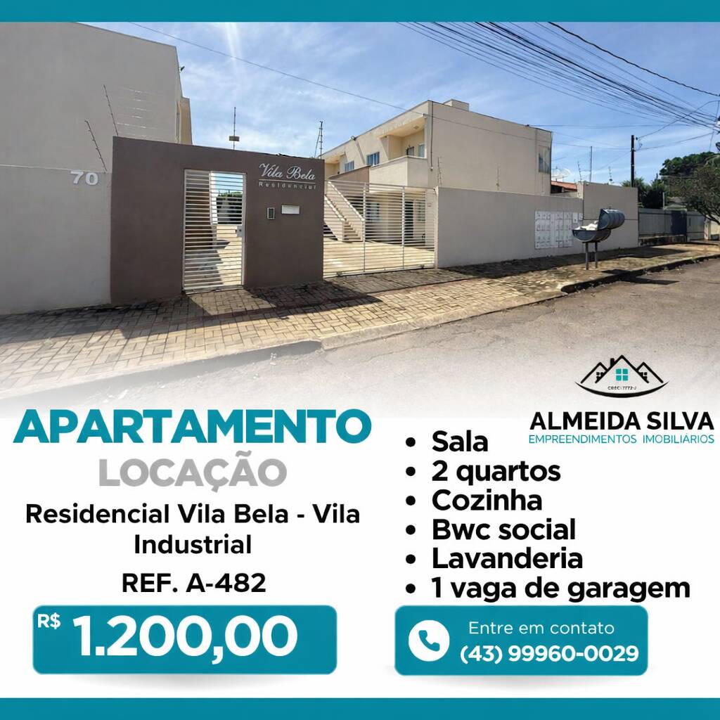 #A-482 - Apartamento para Locação em Arapongas - PR