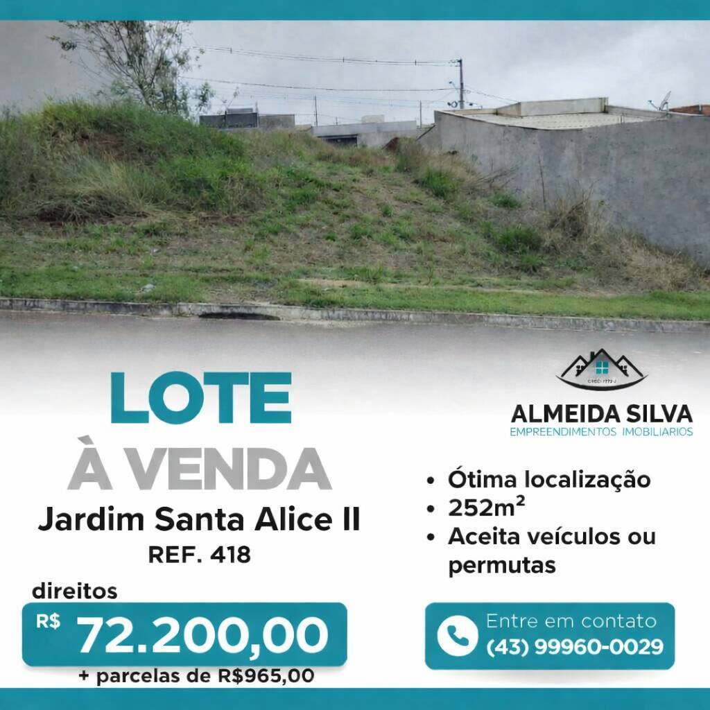 #418 - Área para Venda em Arapongas - PR