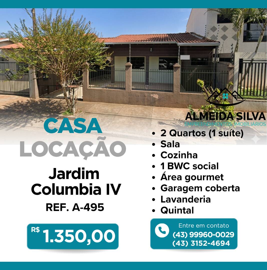 #A-495 - Casa para Locação em Arapongas - PR