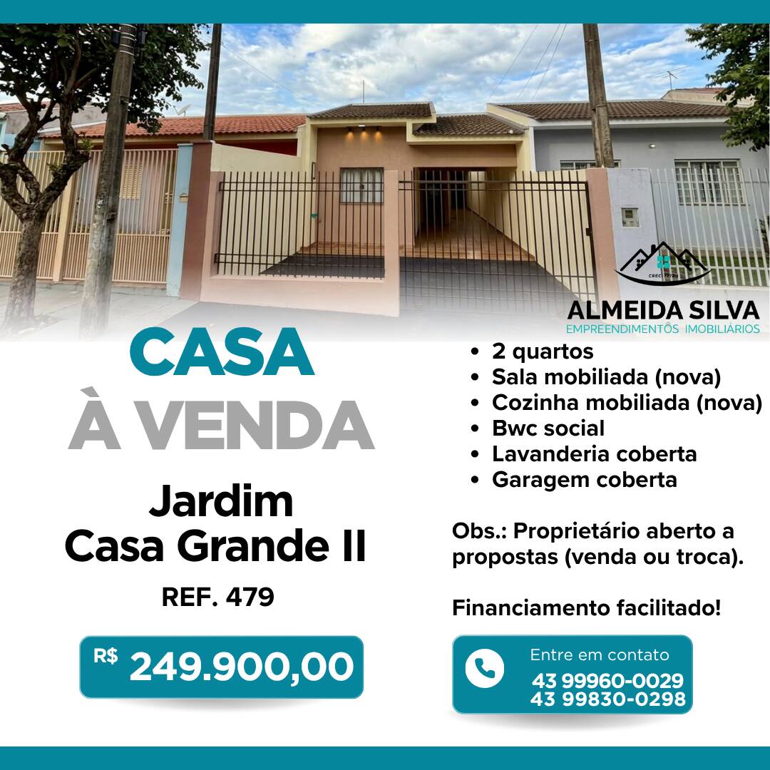 #479 - Casa para Venda em Arapongas - PR
