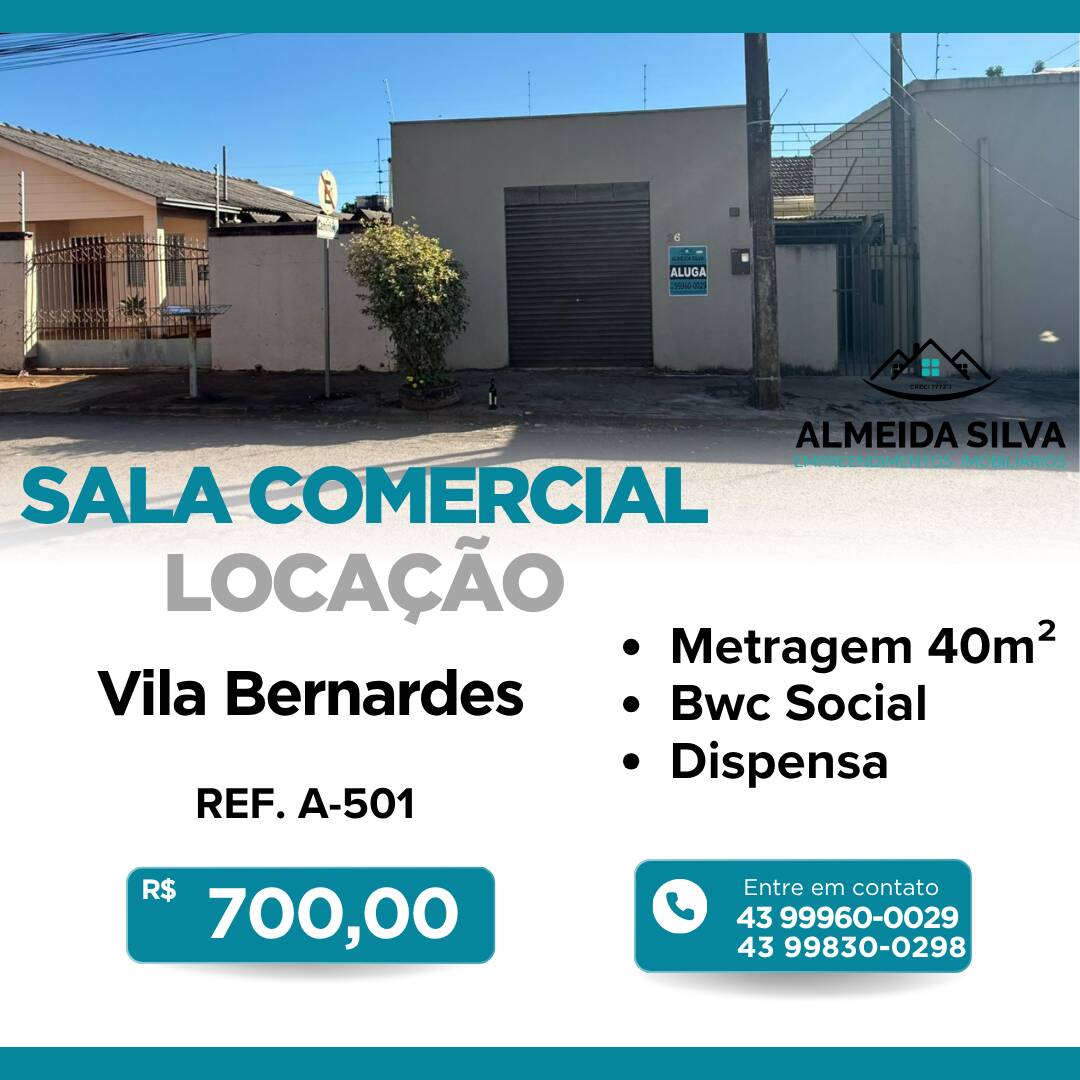 #A-501 - Sala para Locação em Arapongas - PR