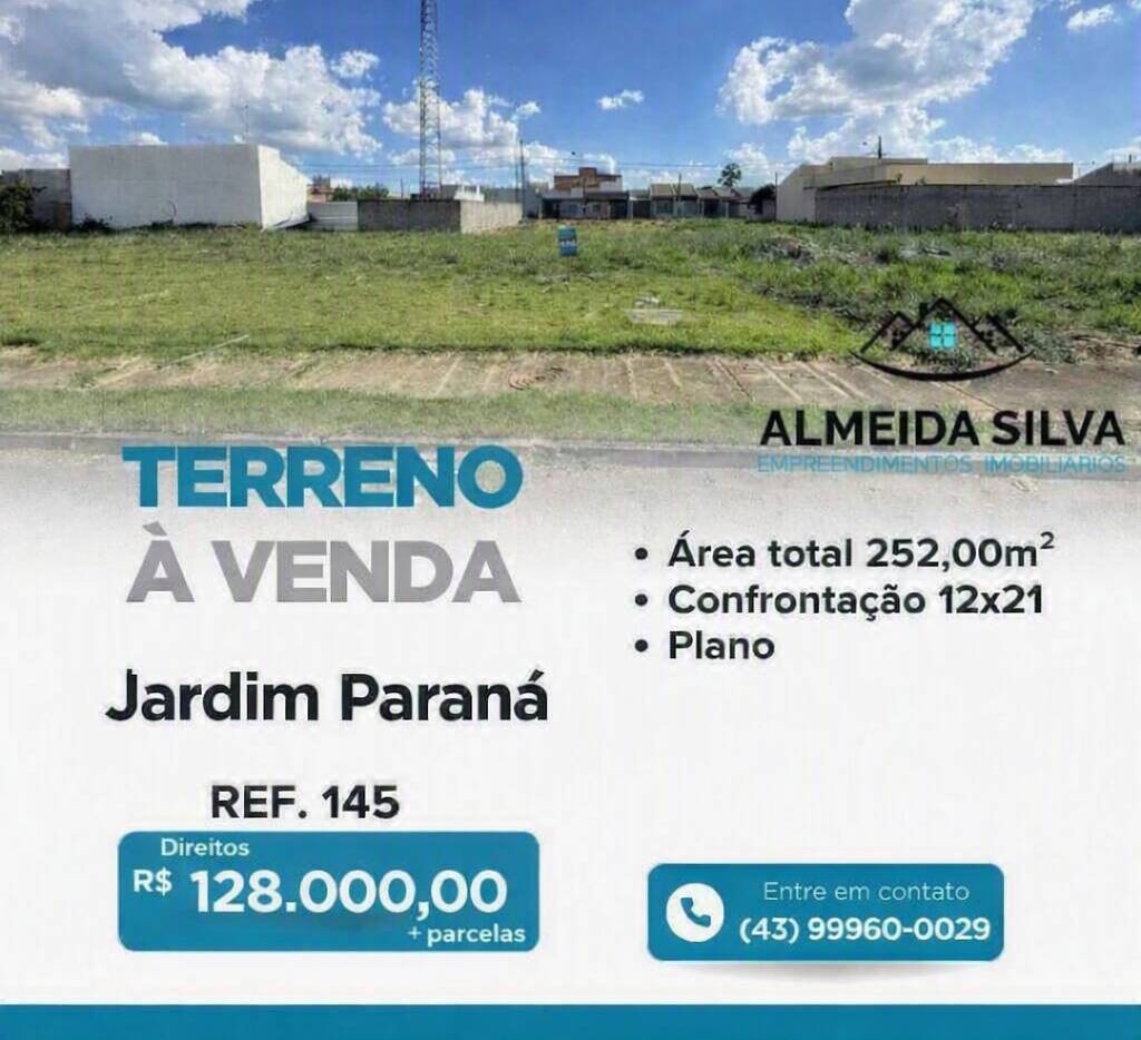 #145 - Terreno para Venda em Arapongas - PR