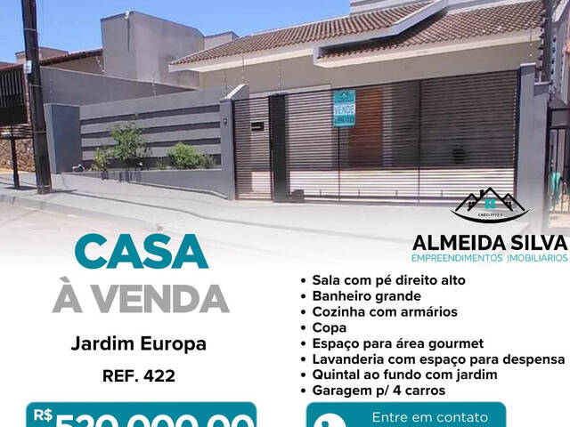 #422 - Casa para Venda em Arapongas - PR - 1