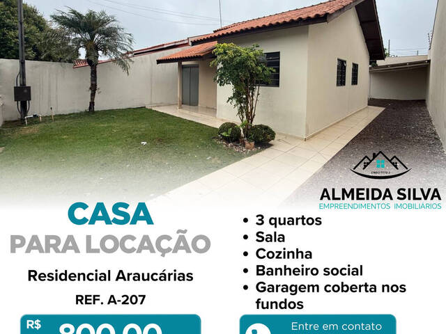 #A-207 - Casa para Locação em Arapongas - PR - 1