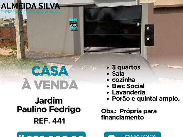 #REF. 441 - Casa para Venda em Arapongas - PR - 1