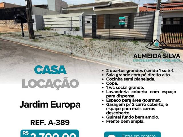 #A-389 - Casa para Locação em Arapongas - PR - 1