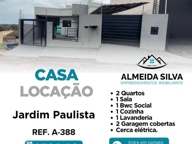 #A-388 - Casa para Locação em Arapongas - PR - 1