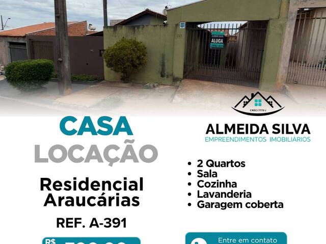 #A-391 - Casa para Locação em Arapongas - PR - 1