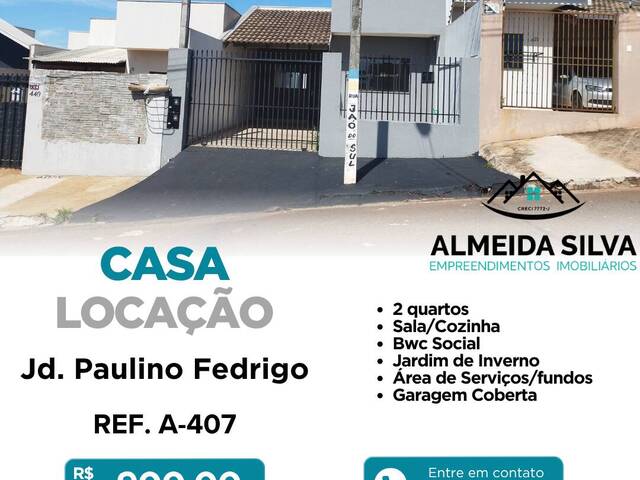 #A-407 - Casa para Locação em Arapongas - PR - 1