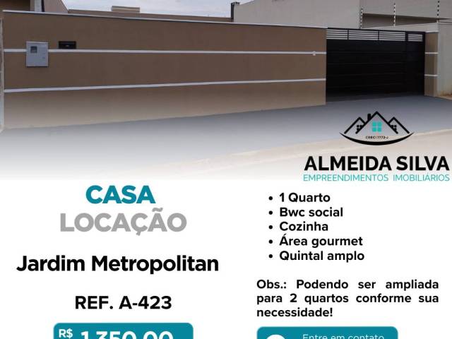 #A-423 - Casa para Locação em Arapongas - PR