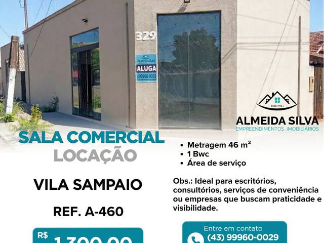 #A-460 - Sala para Locação em Arapongas - PR - 1