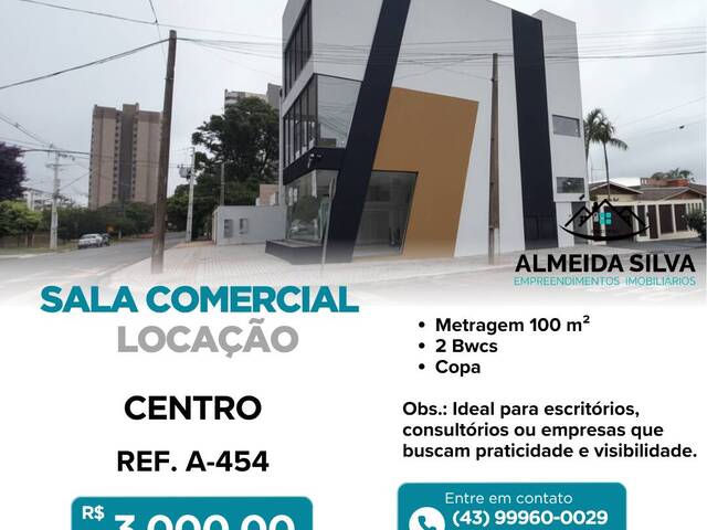 #A-454 - Sala para Locação em Arapongas - PR - 1