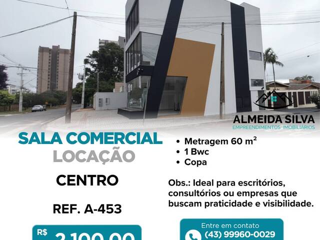 #A-453 - Sala para Locação em Arapongas - PR - 1