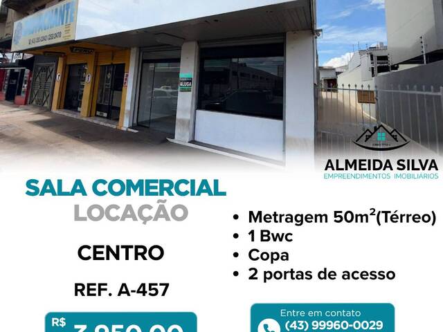 #A-457 - Sala para Locação em Arapongas - PR - 1