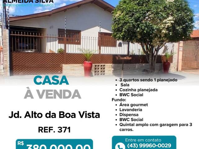 #371 - Casa para Venda em Arapongas - PR