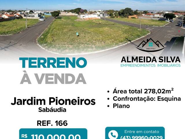 #166 - Terreno para Venda em Sabáudia - PR