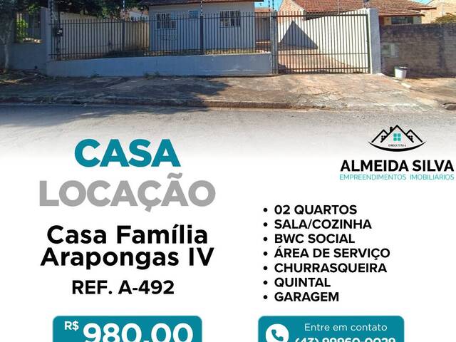 Locação em Casa Família Arapongas IV - Arapongas
