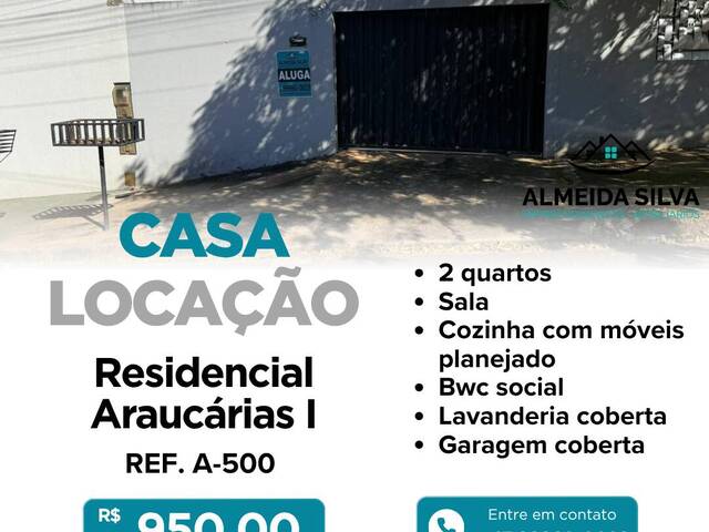 #A-500 - Casa para Locação em Arapongas - PR