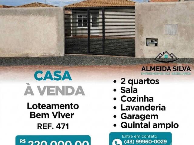 #471 - Casa para Venda em Arapongas - PR - 1