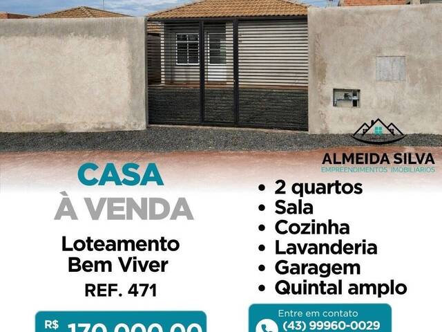 #471 - Casa para Venda em Arapongas - PR - 1