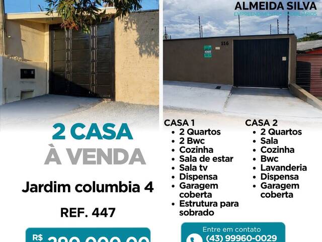 #447 - Casa para Venda em Arapongas - PR