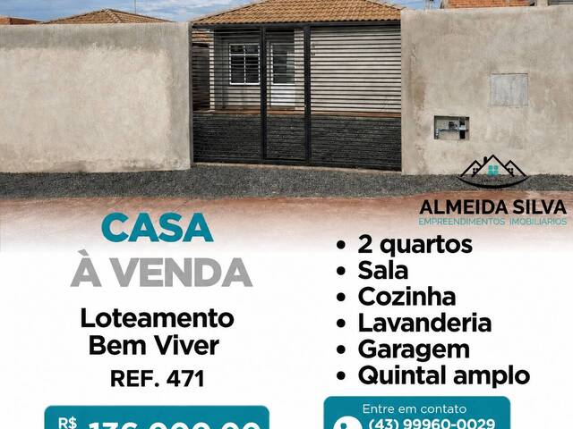 #471 - Casa para Venda em Arapongas - PR - 1
